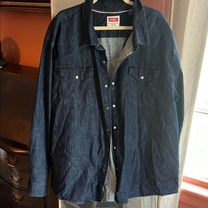 Wrangler Dark Blue Button Down w Snaps